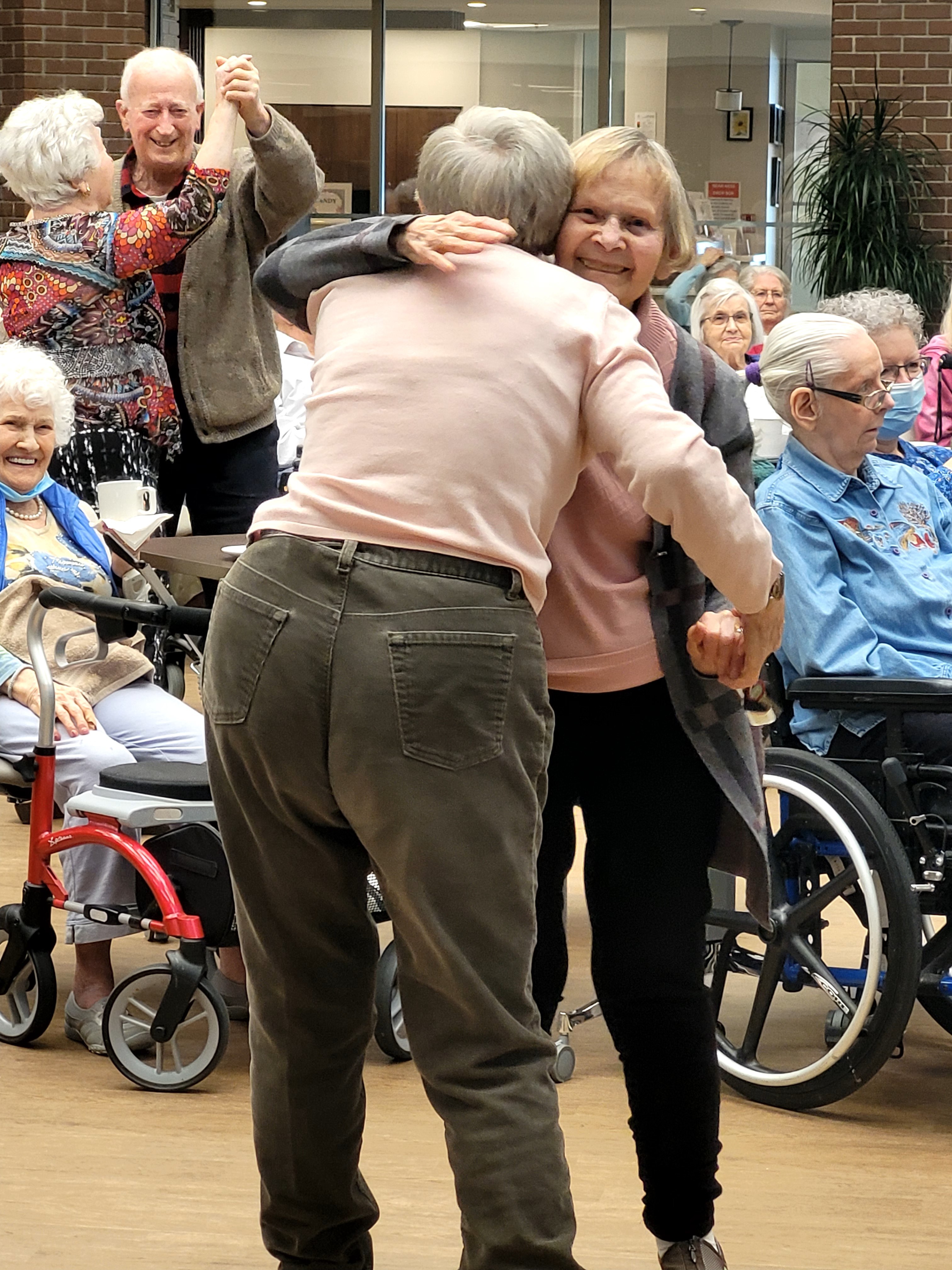 Residents dancing and having fun at Canterbury Foundation